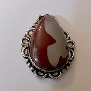 Silver Plated Noreena Jasper Necklace Pendant, Wow!  Unique